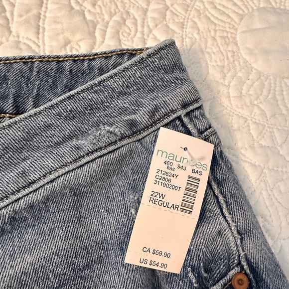 NWT MAURICES - PLUS SIZE GOLDIE BLUE LIGHT CHEEKY TAPER ANKLE JEAN - Picture 5 of 10